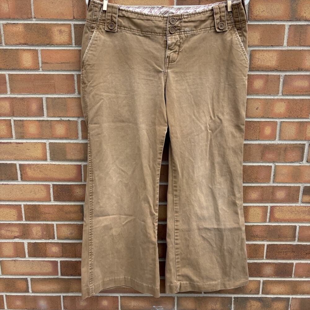 Vintage Y2K Abercrombie Tan Low Rise Capri Pants Womens Size 8 Cotton